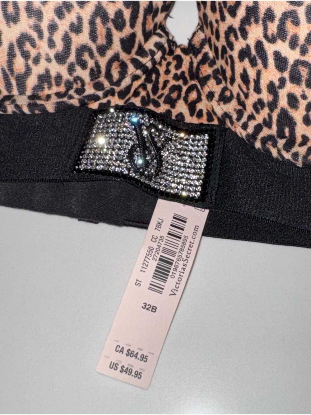 Victoria’s Secret 32B T-Shirt Perfect Shape Push Up Bra Leopard Print NEW - Picture 5 of 7